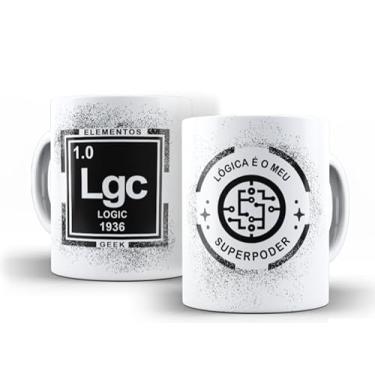 Imagem de Caneca branca elementos geek (15054)