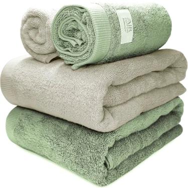 Imagem de Jogo de Banho Gigante Banhão Buddemeyer Dual Air 100% Algodão 4 peças Toalha Alta Absorção Macia Grossa (Bege Verde 1769/3181)