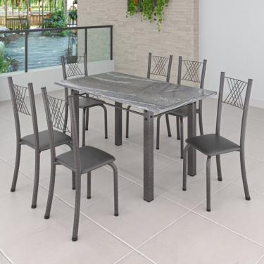 Imagem de Conjunto Mesa Com 6 Cadeiras Tampo De Granito Topázio sara ye