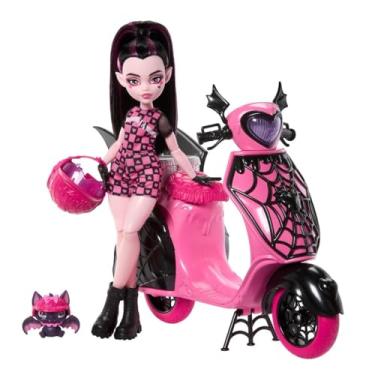 Imagem de Monster High Boneca Draculaura com Scooter para crianças a partir de 4 anos