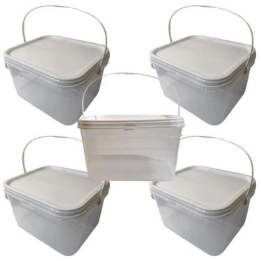 Imagem de Balde Para Paçoca Transparente 2.4L-Kit 5 Pçs