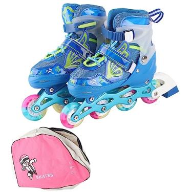 Imagem de Patins de rolos ajustáveis ​​de Vomeko para crianças com rodas de iluminação LED Patins em linha respiráveis ​​para meninos meninas Lâminas de rolos para crianças ao ar livre