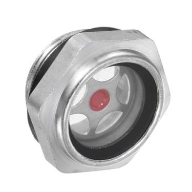 Imagem de CoCud Vidro de visão de óleo para compressor de ar, | Rosca macho M26 x 1,5 mm | Janela de vidro indicador de nível de líquido de óleo de cabeça hexagonal de alumínio - (Aplicações: para acessórios de