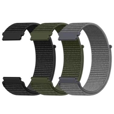 Imagem de DaQin Pulseira de relógio de liberação rápida de 22 mm, 20 mm e 18 mm, compatível com Garmin Venu 3 2/Forerunner 255 265 955/Vivoactive 5 6 4 4 3, pulseiras de relógio de nylon ajustáveis para Samsung