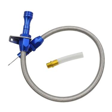 Imagem de KiBcsLic Vareta de nível de óleo de transmissão fácil de instalar, tubo de aço inoxidável profissional, ferramenta de nível de fluido de transmissão para 700R4, Azul