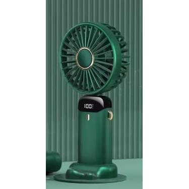 Imagem de Ventilador Portátil com Bateria 3000mAh, Display LED, 5 Velocidades, Dobrável, Silencioso, 18,8cm, Azul (Verde)