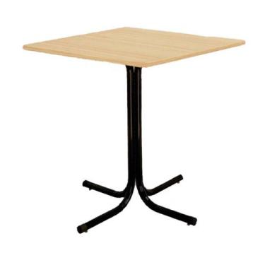 Imagem de Mesa de Jantar Quadrada 70cm Preta Tampo Madeira Pinus - Lamar Design