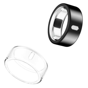 Imagem de Capa compatível com Oura Ring Gen 4/Gen 3 Horizon/Gen 3 Heritage, (não compatível com Oura Ring 4-Ceramic), carrega diretamente, protetor de dedo de TPU resistente para treino feminino masculino