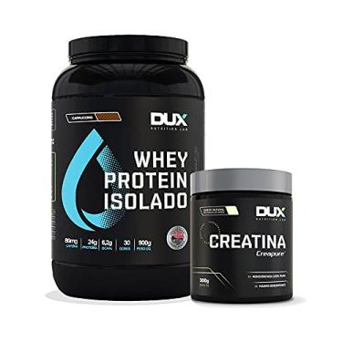 Imagem de Kit 1 Whey Isolado 900g Sabor Cappuccino + Creatina Creapure 300g - Dux Nutrition