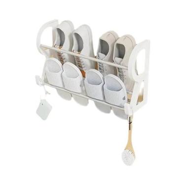 Imagem de Prateleira De Sapatos De Parede Para Banheiro, Porta-chinelos Multifun