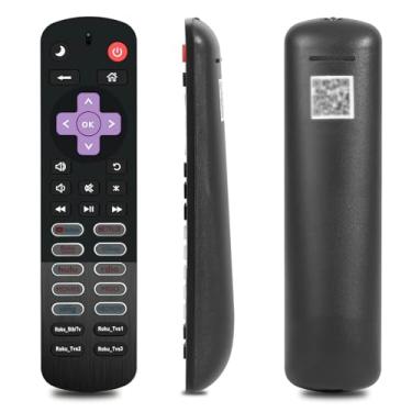 Imagem de Controle remoto de substituição para Roku TV, sem necessidade de baterias com carregamento USB-C, compatível com TCL, Hisense, Onn e Philips (compatível com ROUK 1X)
