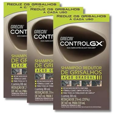 Imagem de Kit 3 Grecin Control GX Shampoo Para Homens 118ml Cada Reduz Gradualme