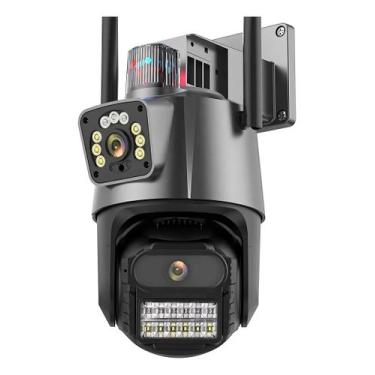 Imagem de Camera IP de Vigilância externa 4K Wifi Lente dupla prova dágua Flash 