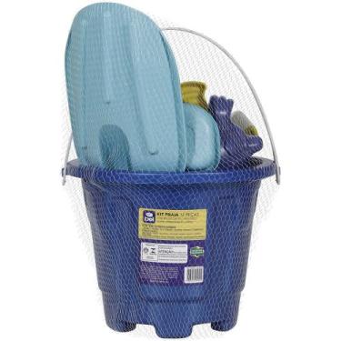 Imagem de Kit Baldinho de Praia com 12 Peças Cores Sortidas Bel, Único