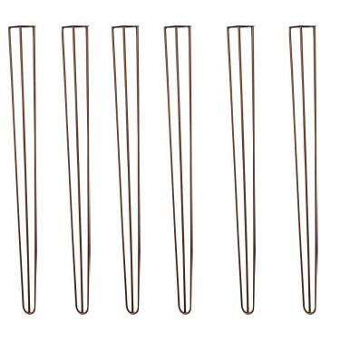 Imagem de Kit 6 Pés De Metal 90 Cm Hairpin Legs Aparador E Mesa De Canto Bronze G41