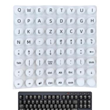 Imagem de Adesivos de bolha para teclado, capa de teclado de unha longa com letras | Teclas de digitação antiderrapantes acessórios de escritório para homens mulheres viagem computador jogar laptop