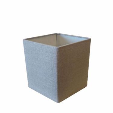 Imagem de Cúpula em Tecido Quadrada Abajur Luminária Cp-4224 16/16x16cm Rustico Cinza