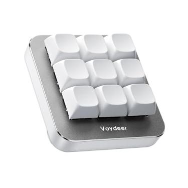Imagem de Vaydeer Teclado mecânico com uma mão com suporte NKRO, teclas de atalho, início com um clique, 9 teclas totalmente programáveis com janela flutuante e teclado macro multifuncional para iOS, Windows