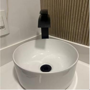 Imagem de Cuba de Apoio Sobrepor Redonda 30cm Branca Banheiro Louça Cerâmica