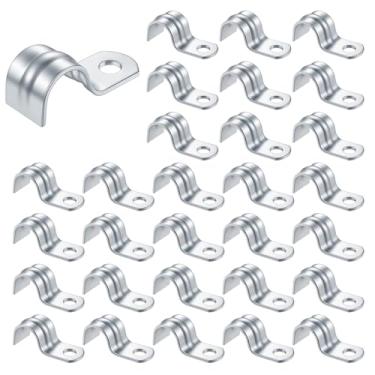 Imagem de 30 peças de correia de tubo rígido M12 1/2 polegada de tamanho comercial braçadeiras de tubulação braçadeira de conduíte de aço zincado com 1 furo acessórios de conduítes elétricos resistentes para