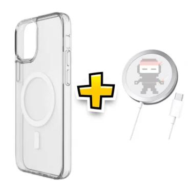Imagem de Case Indução Para Iphone 13 Pro + Cabo Conexão Sem Fios