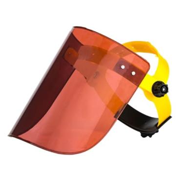 Imagem de shamjina Viseira protetora facial, protetor flexível, profissional, ajustável, faixa de cabeça, proteção facial para trabalho de corte, moagem, capina, Marrom
