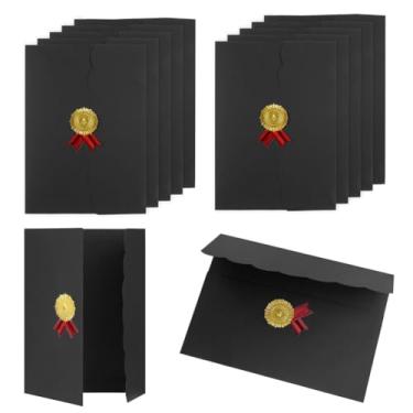 Imagem de 10 pacotes de porta-certificados azul marinho vermelho preto capas de documentos capas de documentos para carta A4 tamanho 21,6 x 28 cm certificados cartolina documentos documentos certificações capa