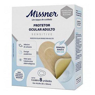 Imagem de Curativo protetor ocular missner adulto adesivo de silicone cx. 8 unid