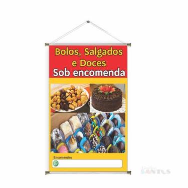 Imagem de Banner pronto Encomendas Doces BA 142 medida 45x70 cm arte pronta