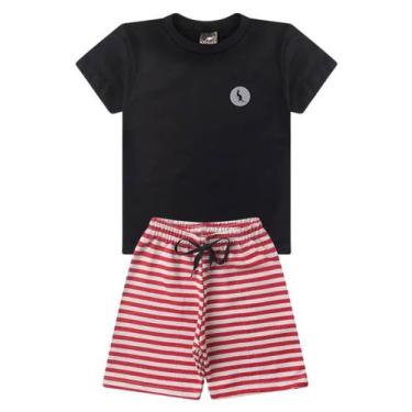 Imagem de Conjunto 2 Peças Infantil Roupa Menino Verão 2025 Básico Kangulu Algod