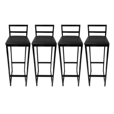 Imagem de Kit 4 Banquetas Industriais Altas, P/cozinhas, Balcão (Preto)