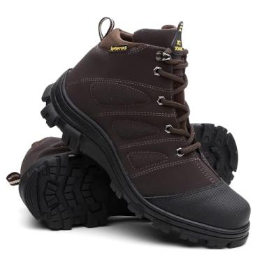 Imagem de Bota Coturno Masculina Adventure Cano Curto 2 Cores Confortável e Resistente para Trilha, Caminhada e Uso Casual – Solado Borracha Antiderrapante (Café, BR, Adulto, Numérico, 44)