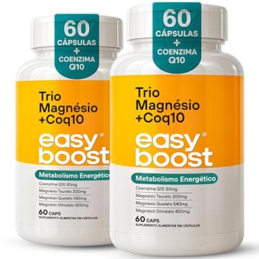 Imagem de Trio Magnésio Dimalato Quelato Taurato + Coenzima Q10 Easy Boost Kit 2x 60c capsulas total de 120 capsulas
