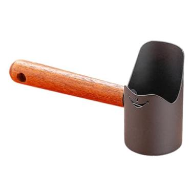 Imagem de ShengQuanHao Colher Medidora de Alimentação, Copo Dosador, Feita de aço Carbono Resistente com Cabo de Madeira Confortável para Dosagem Precisa para Alimentação de, Cinza