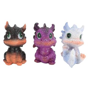 Imagem de Estatuetas de dragão baby define as estátuas de dragão de mini -renda fofos, miniaturas de fantasia para jardim de fadas, decoração da casa de brinquedos, ornamentos de mesa,