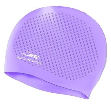 Imagem de Touca De Natação Gold Sports Massagem De Silicone, Lilás, Único, Uniss