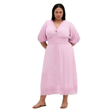 Imagem de City Chic Vestido feminino plus size - Bela gola V midi, Lavanda, 46