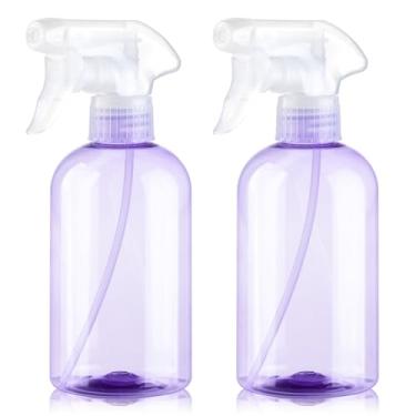 Imagem de KREMORV Garrafas de spray de plástico sem BPA, 300 ml, pulverizador ajustável, vazio, recarregável, fluxo de névoa para regar plantas, treinamento de animais de estimação, limpeza de cozinha, Roxa