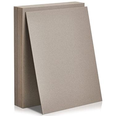Imagem de 20 peças de quadro de livros, aglomerados de aglomerado designer de papelão kraft folhas de aglomerado resistente suprimentos para encadernação de livros (cinza, 18 x 12 cm 50PT)