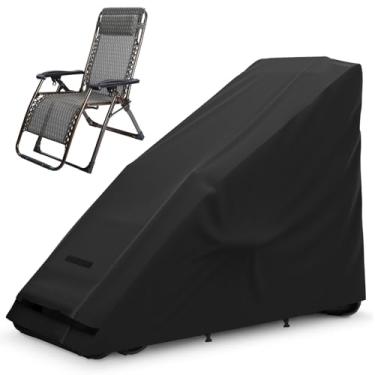 Imagem de MUTUSHI Capa de poltrona dobrável à prova d'água com gravidade zero 147 cm P x 66 cm L x 111 cm A, preta