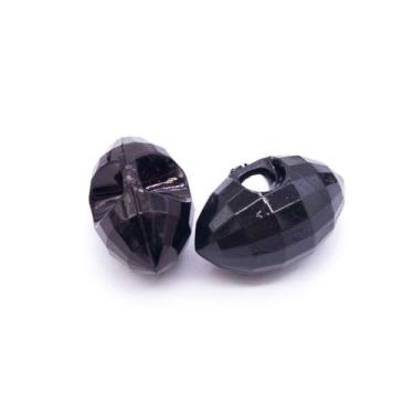 Imagem de Botão Oval Facetado Acrílico Preto 12x19mm 10pçs 15g - Macall