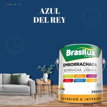 Imagem de Tinta Borracha Líquida Cor Azul Para Parede 3,2l Acrílica Lavável Anti