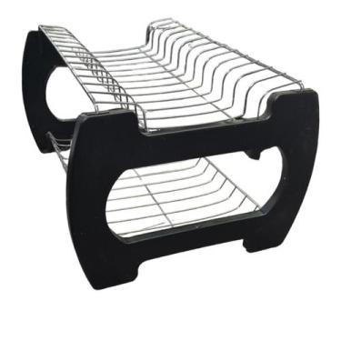 Imagem de ESCORREDOR DE LOUÇA DUPLO PARA 12 PRATOS 28,5x22x37,5CM 1/701 - BRAVIN