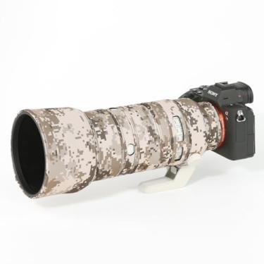 Imagem de CHASING BIRDS Capa protetora de lente impermeável camuflada para Sony FE 70-200 mm F4 G OSS (grade marrom, com TC de 1,4 X (SEL14TC))