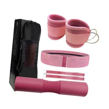 Imagem de menolana Conjunto de almofadas de barra para agachamento, levantamento de peso, almofadas de barra, exercícios de proteção para pescoço e ombros, 2 tiras de, Rosa