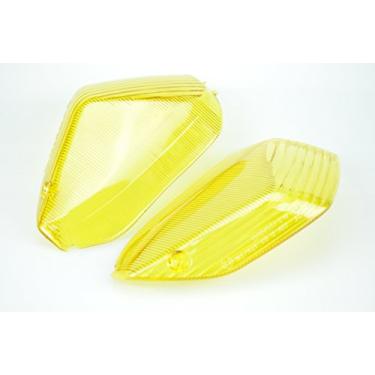 Imagem de TOPZONE Compatível com Kawasaki Ninja ZX14R / Ninja ZX-10R / ZZR1400/ Concours14 / 1400GTR; Lente pisca-pisca de pisca-pisca da lâmpada do dicador traseiro (cor amarela)