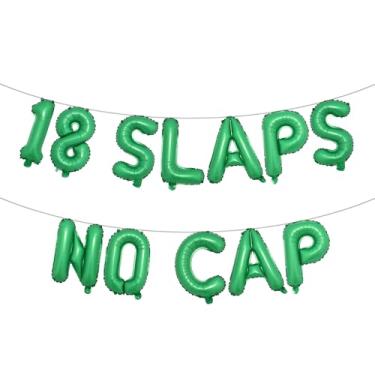 Imagem de 18 Slaps No Cap Banner de balão multicolorido - suprimentos, ideias e decorações para festa de aniversário de 18 anos (18 fitas sem tampa verde)