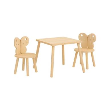 Imagem de Mesa com 2 cadeiras modelo borboleta em pinus.