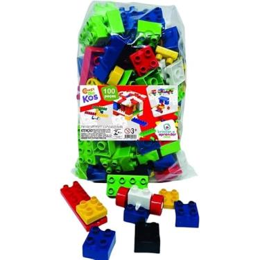 Imagem de Brinquedo Blocos De Montar Infantil Educativo 100 Peças