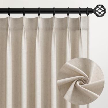 Imagem de Cortinas Topfinel Pinch Pleated Oatmeal Linen 234 cm com ganchos